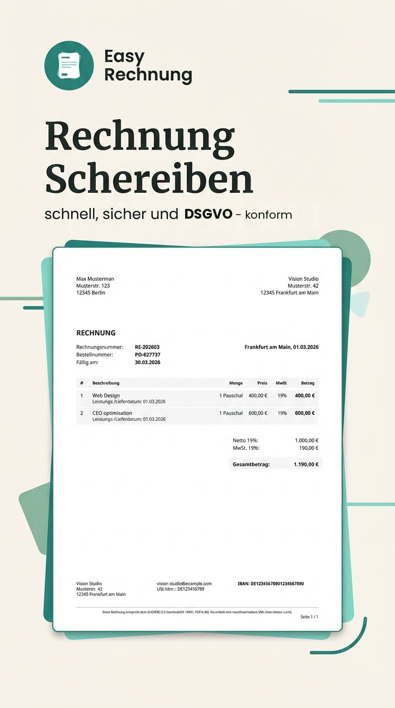 Easy Rechnung — Rechnungs-Preview mit ZUGFeRD PDF